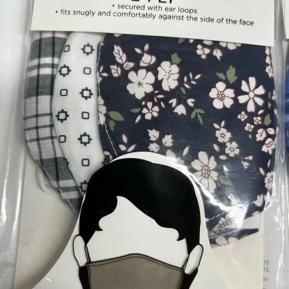 Bundle of 15 Face masks 2-ply 5 packs/ 1 kids size, 3 adult size L, 1 adults M